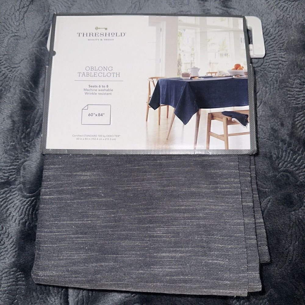 Threshold Chambray Cotton Tablecloth Oblong 60”x84”. NWT